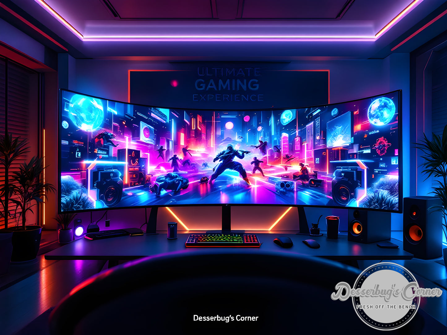 Gaming Sanctuary - Cyberpunk Battle Station Digital Ar - Desserbug's Corner